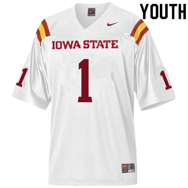 Iowa State Cyclones Youth #1 Datrone Young Nike NCAA Authentic White College Stitched Football Jersey QX42V41PN